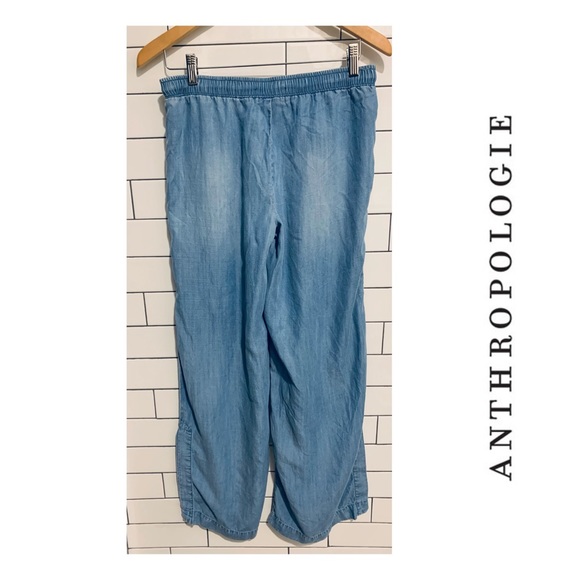 Anthropologie Cloth & Stone chambray drawstring Pants S - Picture 2 of 5